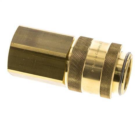 Messing DN 19 Luchtkoppeling Snelkoppeling G 3/4 inch Binnendraad Double Shut-Off - CLS19-F-B-SV-034