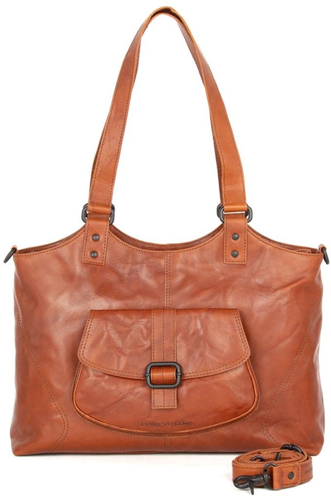 Leren Laptop / Schoudertas - 15.6 inch - Kalynn - Brandy Cognac