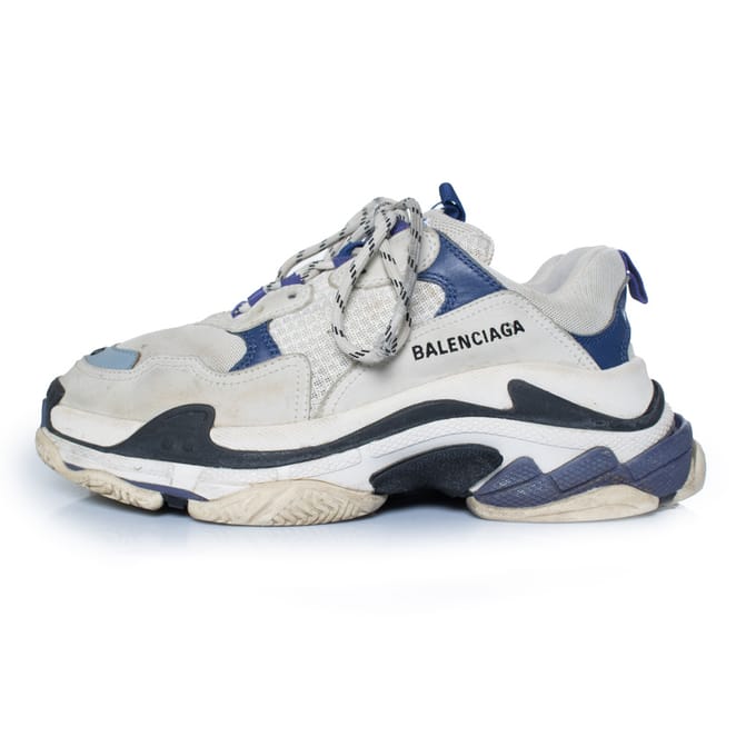 Balenciaga, Triple S sneakers in grijs en blauw