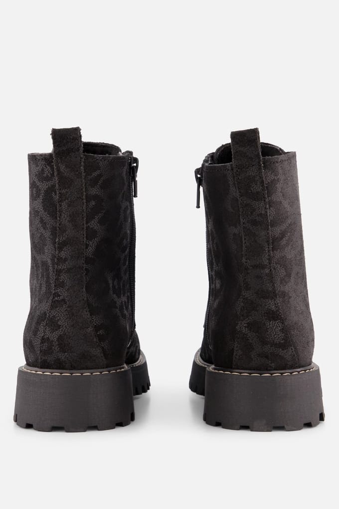 Cellini Cellini Leopard Veterboots zwart Suede