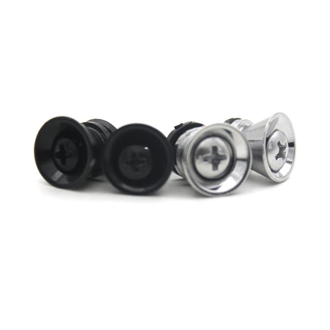 2 pièces Attaches de Sangle de Guitare Chevilles Métal Argenté pour Guitare Ukulélé Bas Chaud noir