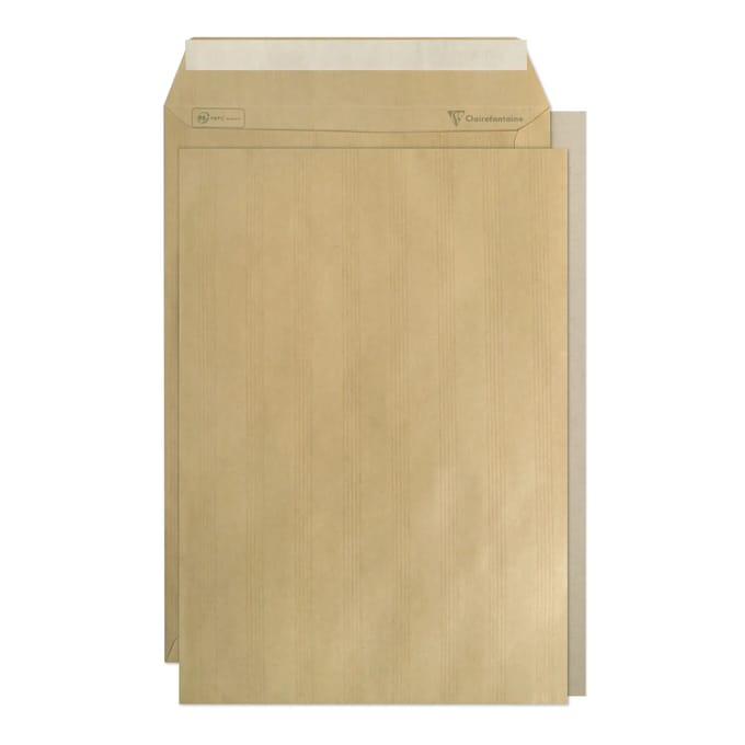 Zelfklevende kartonnen envelop Clairefontaine Kraft (x100)