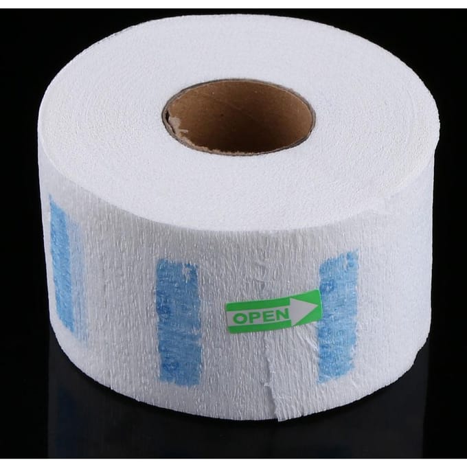 5-delige Set Witte Wegwerp Nekbedekking Papieren Rollen Haar Knipaccessoire Kappersgereedschap white
