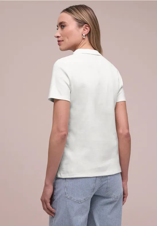 Poloshirt met korte mouwen en geribde structuur