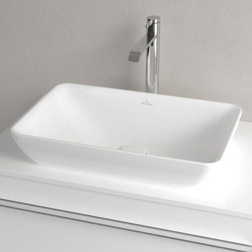 Villeroy & Boch Venticello - Waskom op blad, 55x36 cm, met overloop, zonder kraangat, CeramicPlus, alpine wit 411355R1