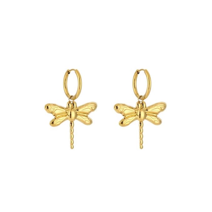 Bijoutheek Oorhangers Libelle Goudkleurig