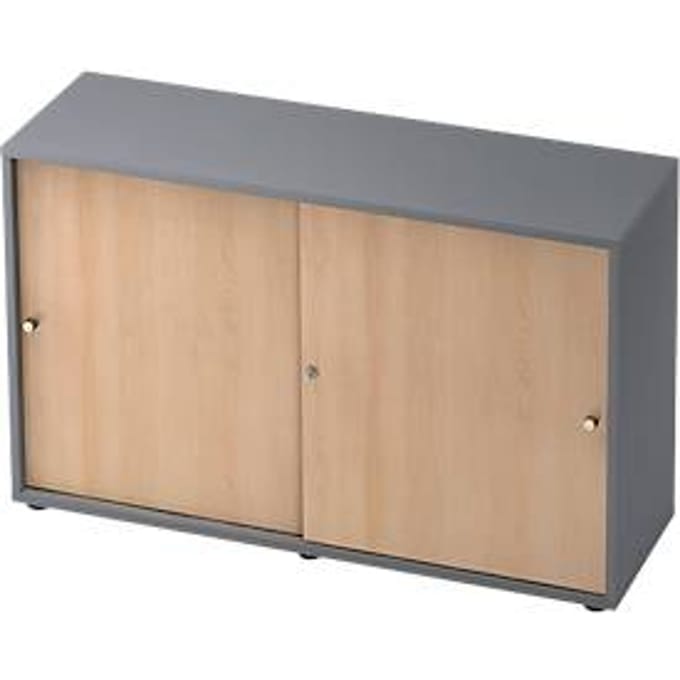 TOPAS LINE schuifdeurkast, 2 OH, grafiet/eiken