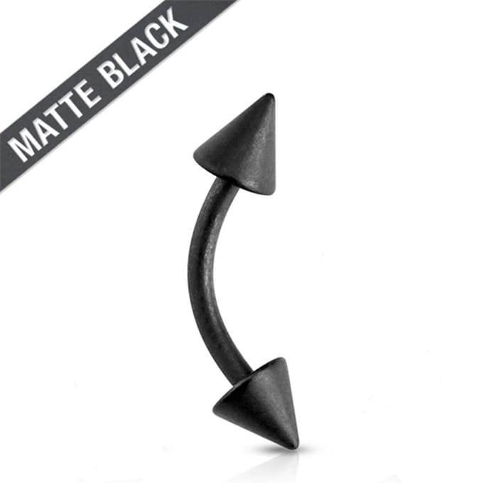 Piercing punt mat 1.2x6x4 - zwart - LMPiercings