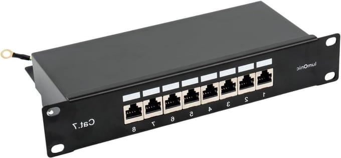 Netwerk Patchpaneel - Ethernet Switch - Netwerk Organiseren - 10 Gbit/s PoE - 8 Poort 1U - Zwart