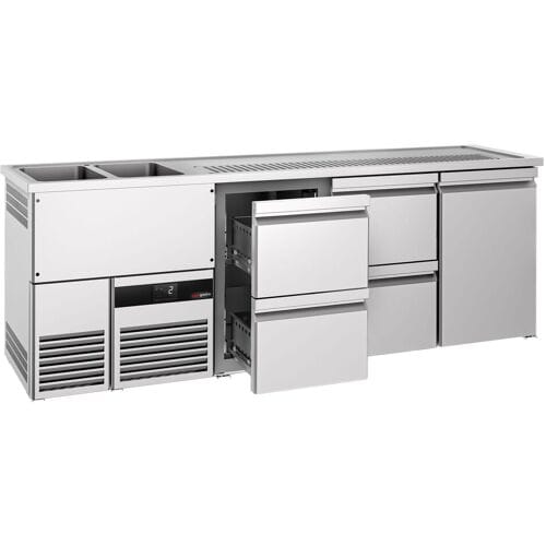 GGM Gastro Biertheke PREMIUM - 2500x700mm - 1 Tür & 4 Schubladen