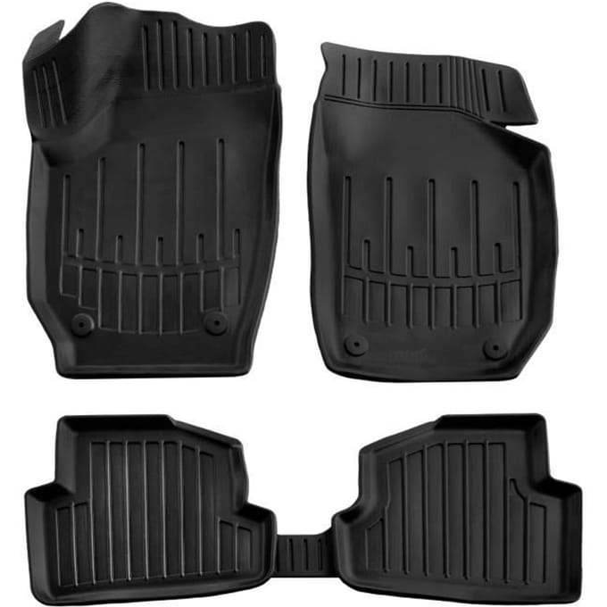 Tapis De Sol En Caoutchouc Premium - SCOUTT - Skoda Fabia II 2007-2014 - 3D Design - Résistant - Flexible