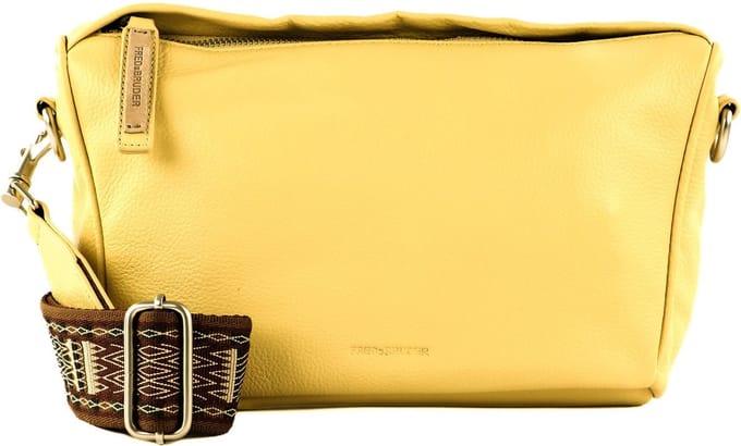 FREDsBRUDER Leren Schoudertas Matu Crossbody Lemon Lichtgeel