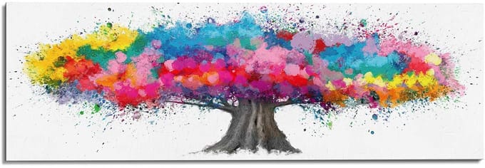 Schilderij Colourful Tree - 52 x 156 - Hout - REINDERS