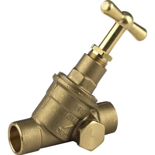 BPE Stopkraan met aftapgelegenheid vast 22mm capillair