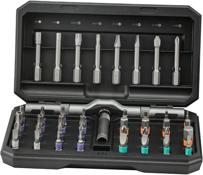 Allecto Plus - Schroevendraaier Set 42 in 1 met Ratelhandgreep - Magnetisch - Reparatietoolkit