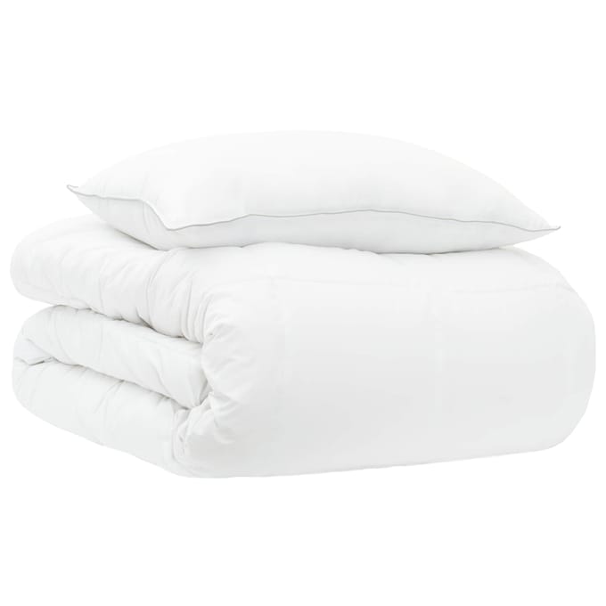 vidaXL - Volledig - Jaar - Deken - Set - 2 - st - 155 - x - 200 - cm - Alle - seizoenen - Wit