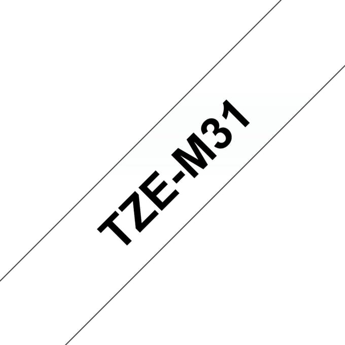 Brother TZe-M31 zwart op mat transparante labeltape – breedte 12 mm