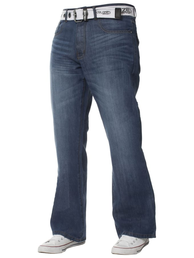 Kruze Heren Bootcut Denim Jeans