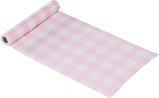Geblokt Roze - 3 Meter