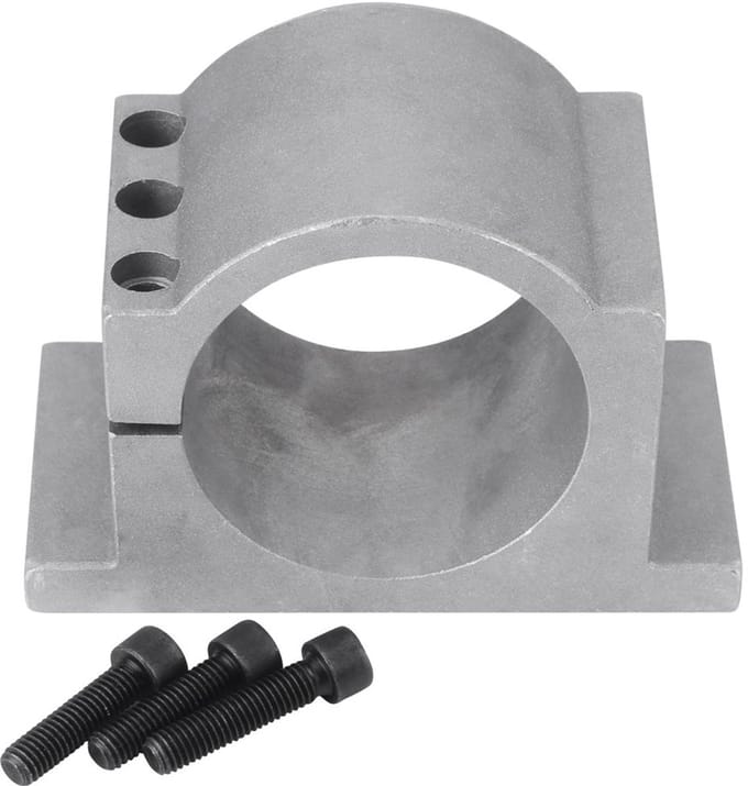 Spindelhouder - Motor klem - CNC machine - Gegoten aluminium - 80 mm - Zilverkleurig