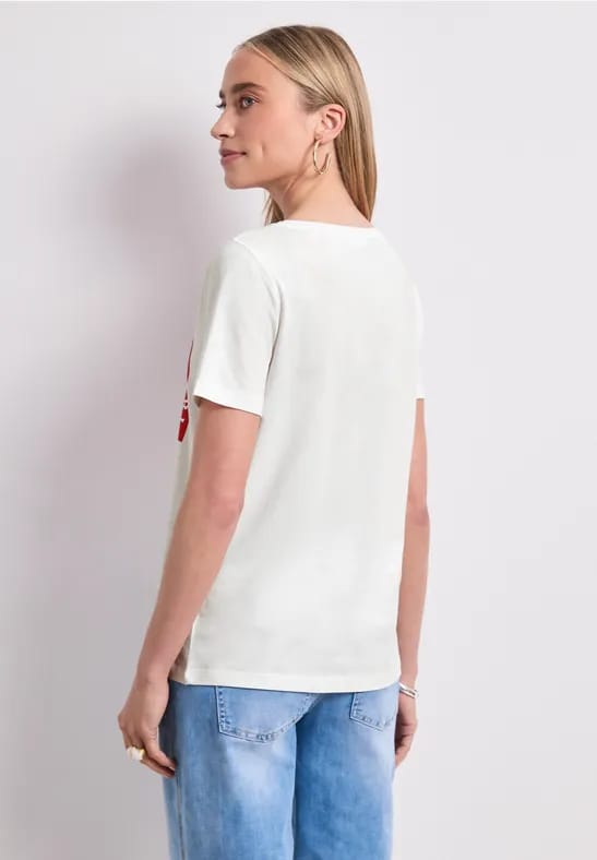 Shirt met ronde hals en print