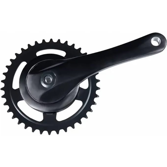 Vierkant aluminium crankstel met beschermende schijf Mijnenpieper Rock 46 T