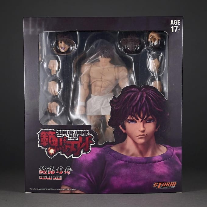 2 Teken Hoge Kwaliteit Gearticuleerd Hanma Baki Model Figuur Speelgoed 17cm with box gray