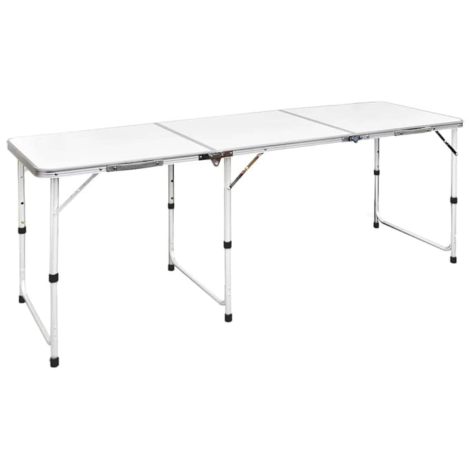 vidaXL - Campingtafel - inklapbaar - en - verstelbaar - in - hoogte - 180x60 - cm