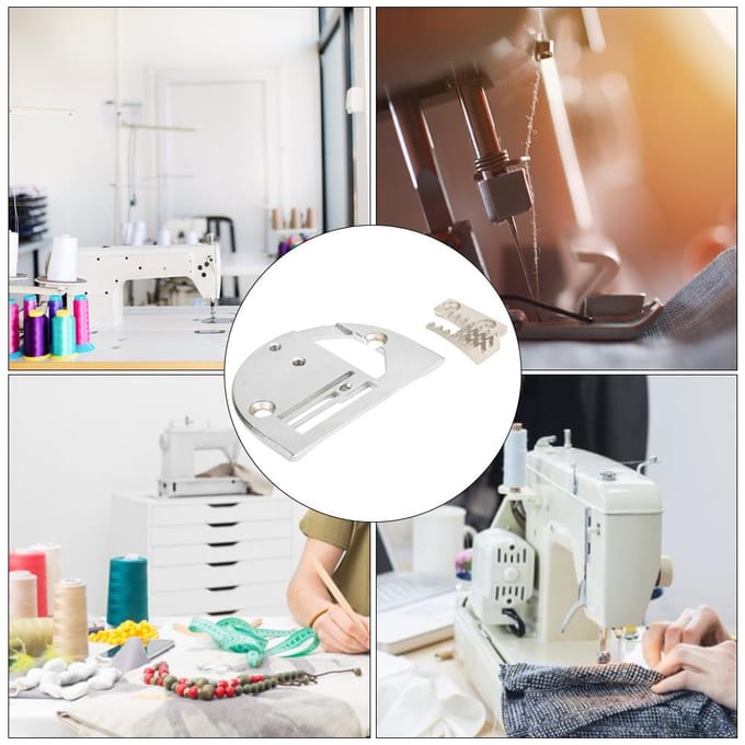 Naaldplaat Dubbele Rij met Tanden Metaal Gesynchroniseerde Naaimachine Accessoires gray
