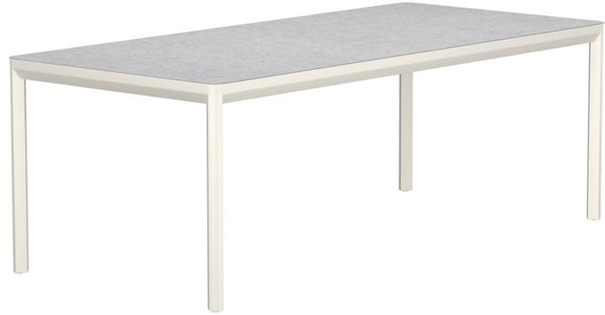 Svea - Janine rechthoekige tuintafel 220x100x74x cm - beige aluminium/ceramic glas