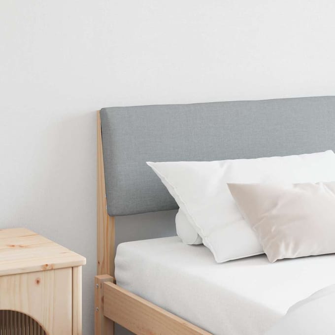 vidaXL - Gestoffeerd - hoofdbord - Lichtgrijs - 200 - cm - Massief - grenenhout