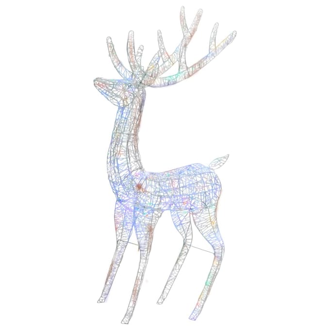 vidaXL - Kerstdecoratie - rendier - 250 - LED's - meerkleurig - 180 - cm - acryl
