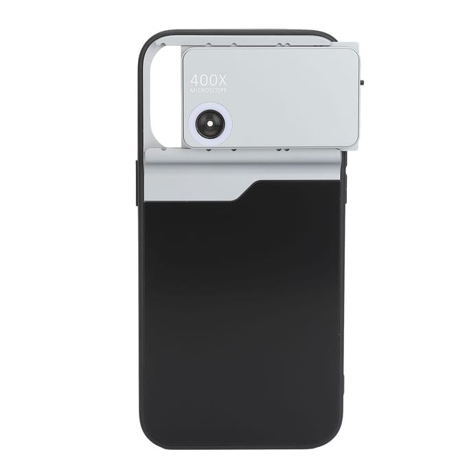 400X Telefoonmicroscoop met LED-licht HD Optische Lens Mobiele Telefoon Mini Zakmicroscoop voor IPhone gray