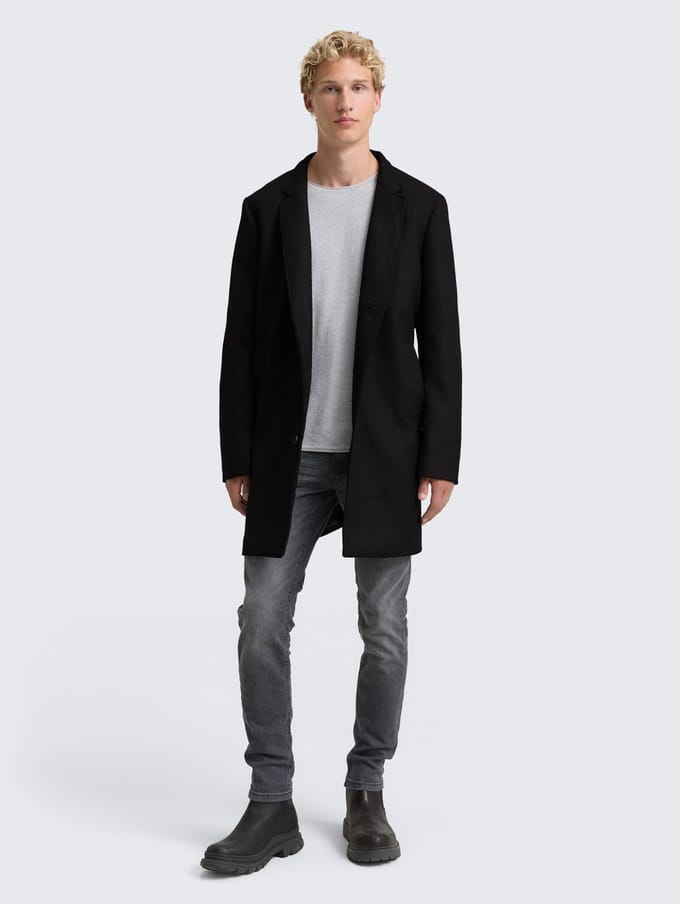Tom Tailor Denim - Wol-look jas - Maat S - Black