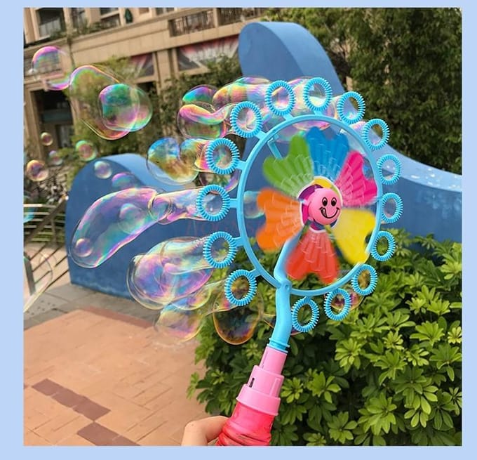 Windmolen Bellenblaasmachine Kinderspeelgoed Bellenblaasmachine Zeeman Dynamisch Blaas Bellen Blaas Pistool Staf Niet Giftig blue