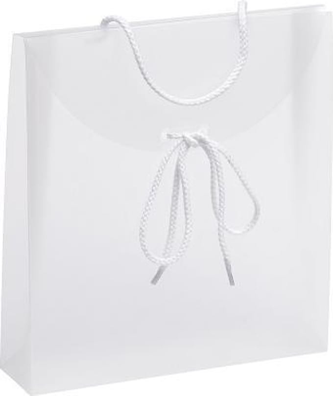 Cadeautasjes plastic 27x32x7 cm, WIT (10 stuks)