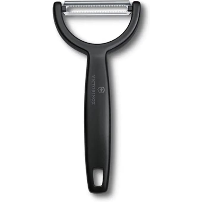 Éplucheur horizontal Ypso à lame dentée, longueur 145 mm - noir