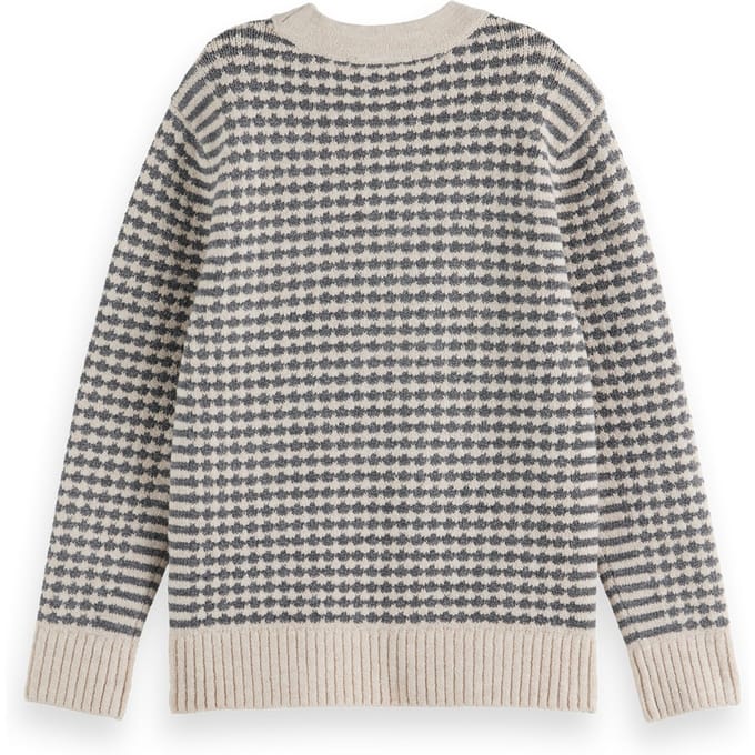 Scotch & Soda Boys Regular-fit Chenille Pullover Grey Melange/ Eggnog Größe: 4 | Strickjacken Outlet | kids | Grau