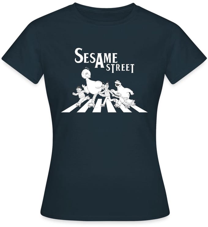 Sesamstraat Parodie Op Abbey Road T-Shirt Dames