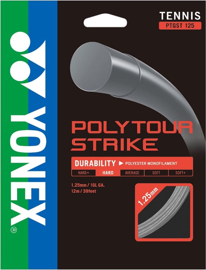 Yonex Polytour strike tennissnaar - 1.25mm - zilver set 12m