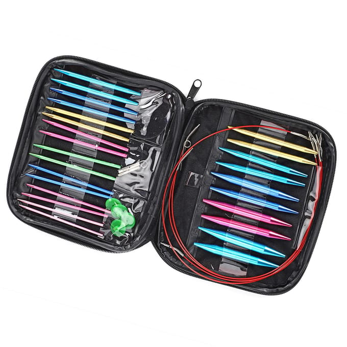 1 Set Verwisselbare 13 Maten Rondbreinaalden Kit 3.0mm-10mm met Etui black
