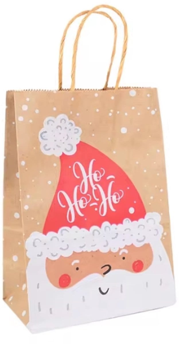 Daily Style – Cadeautas – Ho-Ho-Ho - Kerstman – 6 stuks