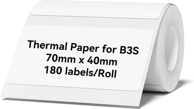 Niimbot - B3S(Pro)/K3/B31 Labels/Etiketten - 70*40mm - 180 vellen - Wit - 1 Rol