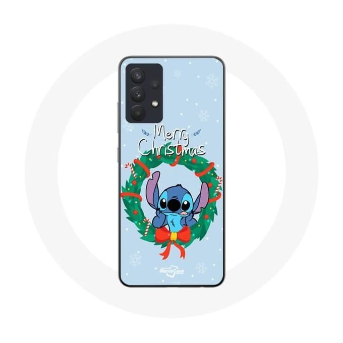 Coque pour Samsung Galaxy A13 4G / A13 4G Lite Stitch neige joyeux Noël bleu
