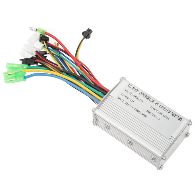 Elektrische Fiets Lithium Batterij Ombouwset 15A Controller met SM Connector Dubbele Lichtkabel gray