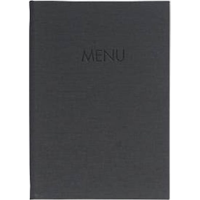 Sigel menukaartmap, DIN A4, gummibinding, reliëf, antraciet, 5 stuks + 2 dubbele transparante hoezen