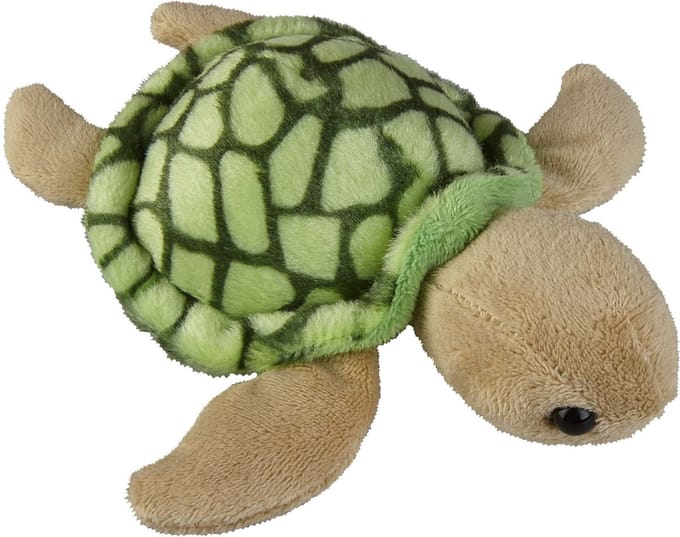 Ravensden Pluche knuffel dieren - Zeeschildpad - 12 cm - oceaan thema knuffel