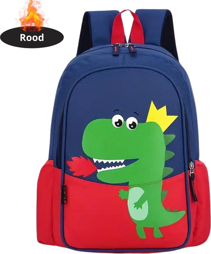 Nivard Kinder Rugzak - Jongen - Meisje - Schooltas - Backpack - Dino Rood