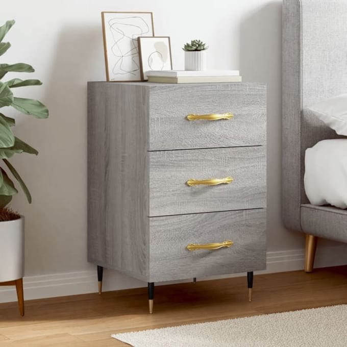 Table de chevet - Maison Exclusive - Sonoma gris - Bois d'ingénierie - 40x40x66 cm gris
