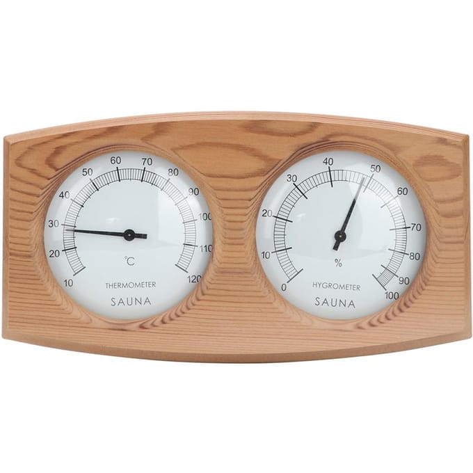 2-in-1 Hout Thermo Hygrometer Thermometer Hygrometer Sauna Ruimte Stoomruimte Accessoires white